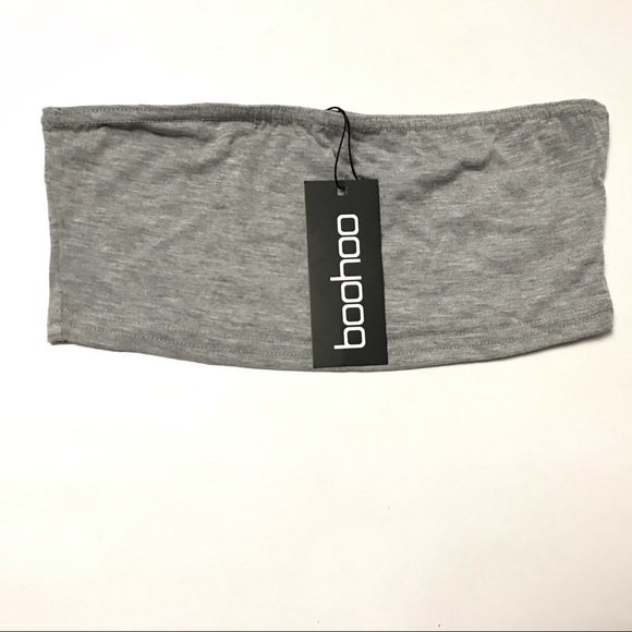 Boohoo Other - Boohoo Tall Sofia Basic Cropped Bandeau Gray 4